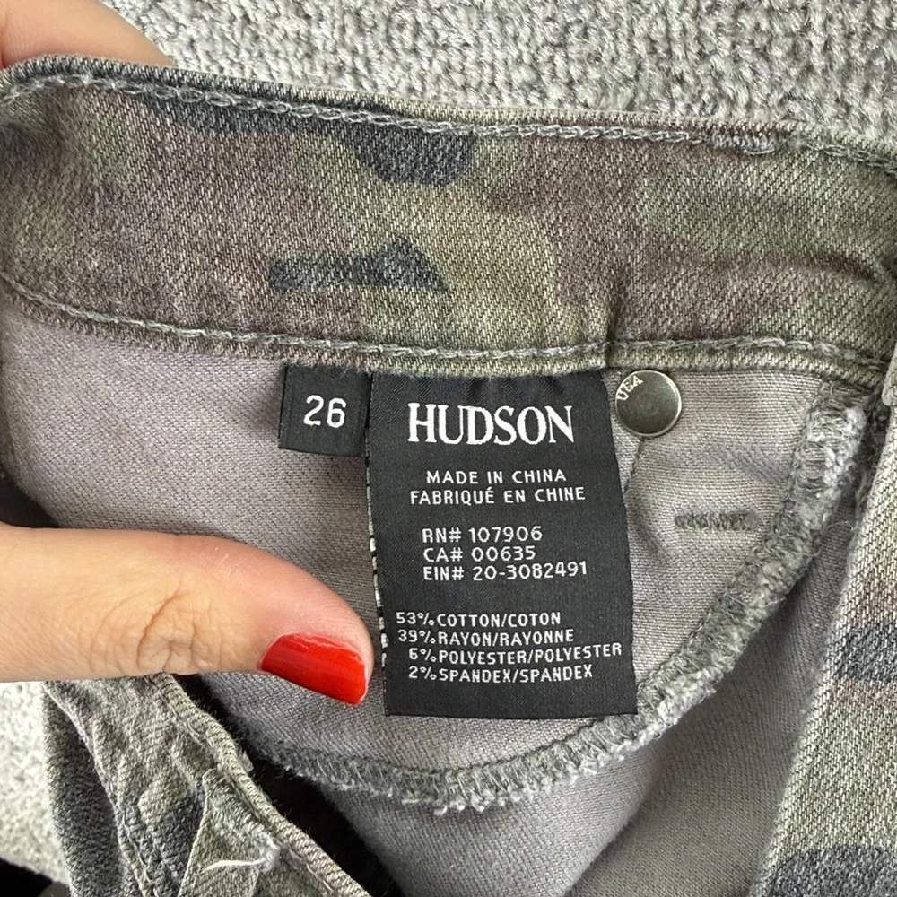 Hudson Jeans Skinny Mid Rise Ankle Pants Camo Womens 26 Green Brown